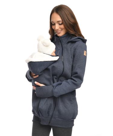 MijaCulture 3-in-1 Maternity Jumper for Baby Carrier Kangaroo Jacket 4132 jeans colour M Jeans Colour M
