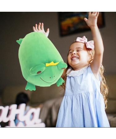 JUNERAIN Super Soft Frog Plush Stuffed Animal 35cm Emerald Green - Adorable Frog Squishy Hugging Pillow Toy for Kids - Cuddly Frog Decoration - Buy Online on SooperMarket.com