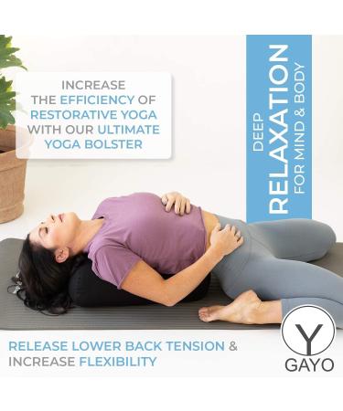Restorative Yoga Bolster Set | 100% Cotton Pillow with Extra Cover & Carry Bag | GAYO Travel Size (18 x 11 x 6.5 in) - Buy Online on SooperMarket.com