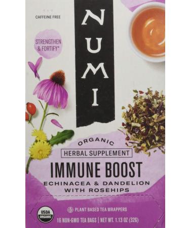 Numi Tea Organic Immune Boost Caffeine Free 16 Non-GMO Tea Bags 1.13 oz (32 g)