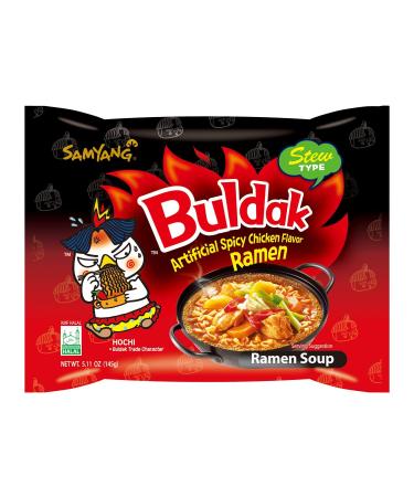 Samyang Buldak Hot Chicken Flavor Ramen - Instant Stew Noodles 5-Pack (5 x 145g) - Spicy Chicken Soup - Buy Online on SooperMarket.com