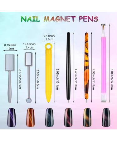 15-Piece Nail Magnet Tool Set for DIY Gel Polish Nail Art | Double-Ended Magnetic Pen, Plate, Stick | Magnet Wand Board for Professional Results - Buy Online on SooperMarket.com