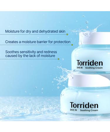 Torriden DIVE-IN Hyaluronic Acid Soothing Cream 3.38 fl oz | Best Facial Moisturizer for Sensitive Dry Skin | Fragrance-free Vegan Cruelty-Free - Buy Online on SooperMarket.com