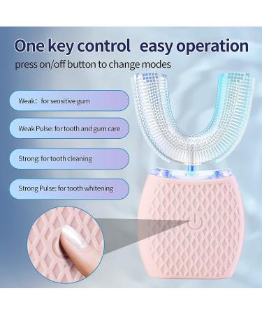 Ksoia Ultrasonic Electric Toothbrush | Oral Cleaning | IPX7 Waterproof | Wireless Charging | LED Light | U-Shaped Brush Head | Pink - Buy Online on SooperMarket.com