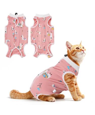 WLLHYF Cat Recovery Suit Cat Onesie for Cats After Surgery Breathable Soft Comfortable Anti Licking Cat Spay Recovery Suit for Abdominal Wounds Skin Diseases (M)