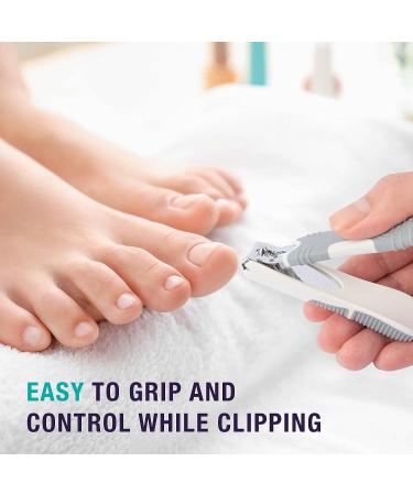 TRIM Simply Foot Toenail Clippers - Quality Steel Blades, Enlarged Opening, Catcher Base - Easy to Use Foot Care Tool for Men and Women (White) - Buy Online on SooperMarket.com