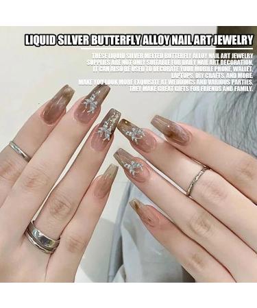 20 Pcs Alloy Butterfly Nail Decorations - 3D Luxury Silver Nail Art Charms for Women & Girls - Perfect Nail Design Accessories - Buy Online on SooperMarket.com
