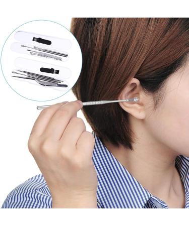 Professional 2 Sets Ear Pick Kit | Metal Spatula & Cleaning Tweezers | Ear Wax Picking Tools for Spiral Ear Spoon | Ear Wax Scoop Cleaner - Buy Online on SooperMarket.com