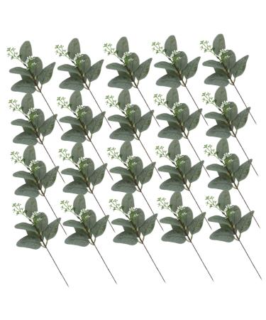 LIFKICH 24pcs Floral Arrangement Decor Artificial Eucalyptus Picks Artificial Eucalyptus Branch Faux Spray Eucalyptus Leaves Stems Greenery Stems Plant Decor Pu Christmas Leaf Branch As Shown 28.00X12.00X8.00CM