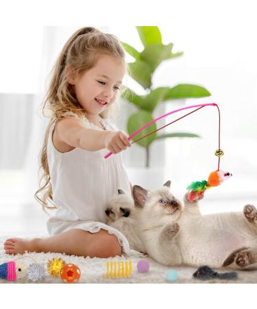 QUOZUO Cat Toys Kitten Toys Assortments 32 Packs Interactive Cat Toy Variety Pack for Kitty Cat Wand toy Cat Crinkle Balls with Bells Cat Spring Toy Catnip Toys for Indoor Cats Kittens - Buy Online on SooperMarket.com