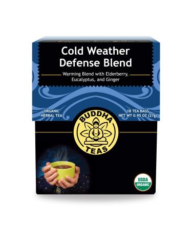 Buddha Teas Organic Cold Weather Defense Blend - OU Kosher, USDA Organic, CCOF Organic, 18 Bleach-Free Tea Bags
