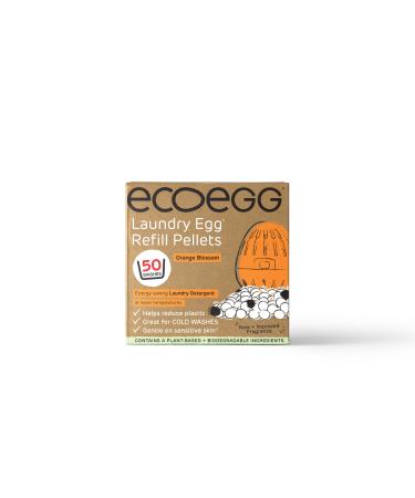 Ecoegg Laundry Egg Refill Pellets | Detergent and Fabric Softener Replacement | No bio enzymes bleaches or phosphates | 50 Washes | Orange Blossom