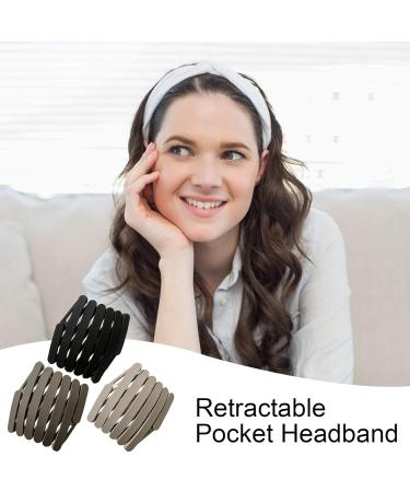 Lesunbak Retractable Pocket Headband | Anti-Slip Retractable Multifunctional Hairband | Portable Hair Decor for Facial Clean Makeup - Buy Online on SooperMarket.com