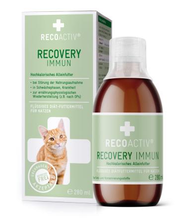 Recoactiv recovery immune for cats high-caloric diet all-in feed for weight gain and nutritional restoration in the event of malnutrition and high energy requirement 280 ml 280 ml (1 Pack)