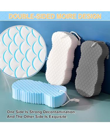 Super Soft Exfoliating Bath Sponge 3Pcs Set - Gentle Dead Skin Remover for Adults, Children, and Pregnant Women - Buy Online on SooperMarket.com