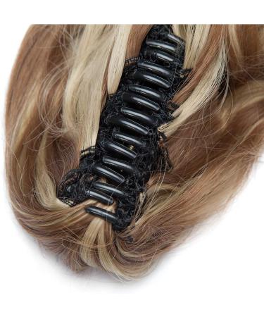 Claw Clip in Ponytail Hair Extension Synthetic Hair Extensions Hairpiece One Piece Long Pony Tails 12inch Curly - Light Brown & Ash Blonde - Buy Online on SooperMarket.com