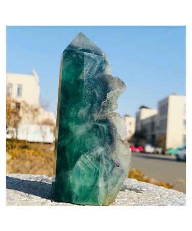 Natural Crystal Rough Natural Fluorite Crystal Tower Decoration Gift Decoration feng Shui 1pc (Size : 400-500g)