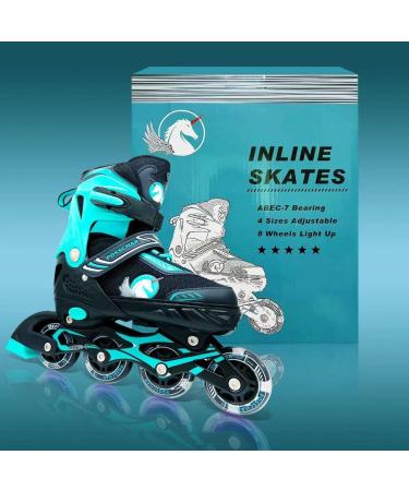 Adjustable Inline Skates Roller Blades with Light Up Wheels for Girls, Kids, Women, and Adults - High Performance Rollerblades for Beginners - Size M (US Big Kids 1-4) - Buy Online on SooperMarket.com