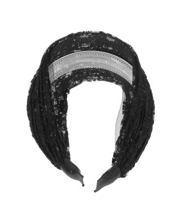 minkissy Wide Lace Headband Womens Fashion Headbands Hair Scrunchies for Women's Hair Black Girl Hair Accessories Black Headbands for Women Girl Headbands Girls Headband Women Headdress