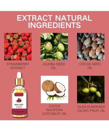 Strawberry Shortcake Body Oil Handcrafted Body Oil Body Juice Oil Body Moisturiser Facial Oil Body Oil for Dry Skin Hydrating & Nourishing Skin Firming Relaxation Fresh Smell - Buy Online on SooperMarket.com