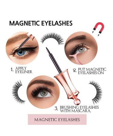 5-Pair Magnetic Eyelashes with Eyeliner Kit - Natural Look 3D Mink Reusable False Lashes - No Glue Needed | Includes Applicator | Type 1 - Buy Online on SooperMarket.com