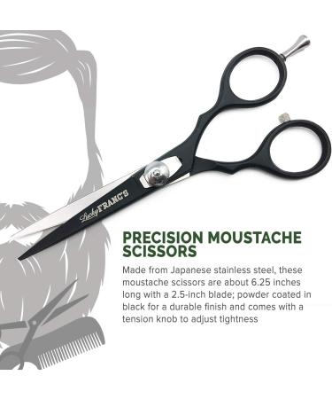 Lucky Franc's Beard Trimming Kit with Japanese Scissors and Ox Horn Combs for Men - Handmade Beard Care Set - Buy Online on SooperMarket.com