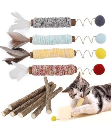 Silvervine Chew Sticks Kitten Teething Toys for Indoor Cat Chew Toy Natural Matatabi Cat Catnip Sticks Cat Teeth Cleaning and Stress Release 10 PCS