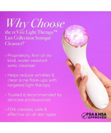 LED Technologies Lux Collection Soniqu Sonic Facial Cleansing Brush | Acne & Wrinkle Reduction | Red & Blue Light Therapy | International Shipping - Buy Online on SooperMarket.com