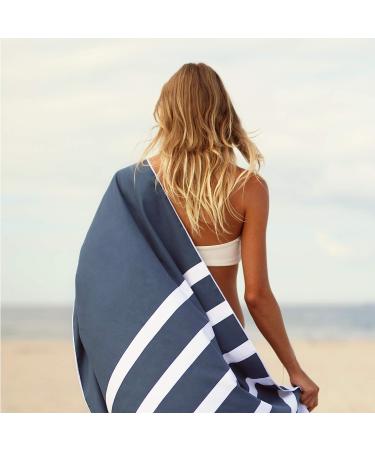 SummerSand Deep Blue Microfiber Beach Towel 63x31.5in - Sand Free & Quick Dry for Pool, Surfing & Travel - Lightweight XL Swim Towel - Buy Online on SooperMarket.com