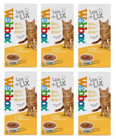 Webbox Lick-e-Lix Yoghurt with Cheese and Taurine 5 x 15g Sachets (Pack of 6)