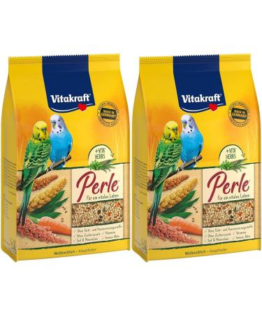 Vitastropic Sittich pearl feed for budgie with high -quality seeds with sun -ripened grain enriched with herbs in the recoverable bag (1x 500g) (pack with 2) 500 g (2 pack)