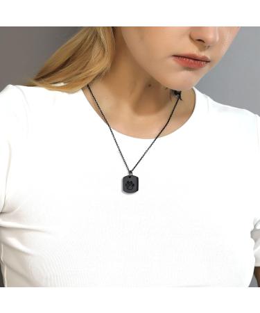 U7 Women's Cremation Urn Necklace - Cycle of Life & Celtic Knot Design Dog Footprints Wings Crucifix - Stainless Steel Pendant for Ashes - Ideal Memorial Jewelry - Buy Online on SooperMarket.com