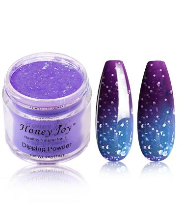 28g Blue & Purple Glitter Color Change Dip Powder Nails - Long-lasting No UV Light Needed (W-No.5) | International Shipping - Buy Online on SooperMarket.com