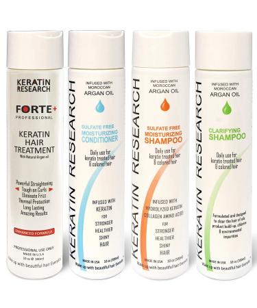 Keratin Research Complex Brazilian Keratin Hair Argan Oil Blowout Treatment Professional Results Straightening and Smoothing Hair Queratina Keratina (FORTE STRENGTH)