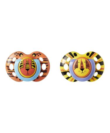 Tommee Tippee Fun Style Pacifiers Symmetrical Design BPA-Free Silicone Binkies 18-36m 2 Count Colors and Designs Vary - Buy Online on SooperMarket.com