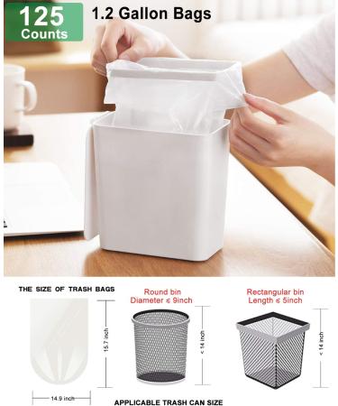 1.2 Gallon Compostable Trash Bags - Small Strong Garbage Bags for Bathroom, Office, Kitchen - Fits 4.5-5 Liter Cans - White Compost Bags - Buy Online on SooperMarket.com