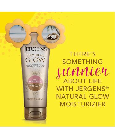 Jergens Natural Glow Sunless Tanning Lotion | Medium to Tan Skin | 7.5oz Daily Moisturizer with Antioxidants & Vitamin E - International Shipping Available - Buy Online on SooperMarket.com