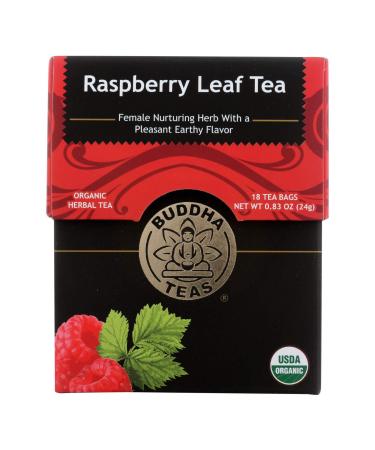 Buddba Teas Raspberry Leaf Tea - OU Kosher, USDA Organic, CCOF Organic, 18 Bleach-Free Tea Bag