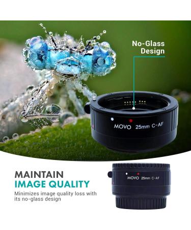Movo AF 25mm Macro Extension Tube for Canon EOS DSLR Cameras - Auto Focus and Metering Passthrough - Buy Online on SooperMarket.com
