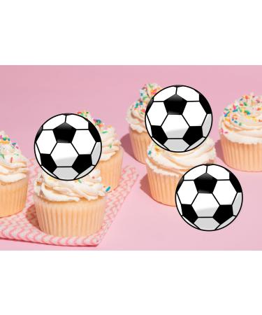 20 x Personalised Football party cupcake toppers wafer/icing uncut - (icing paper)