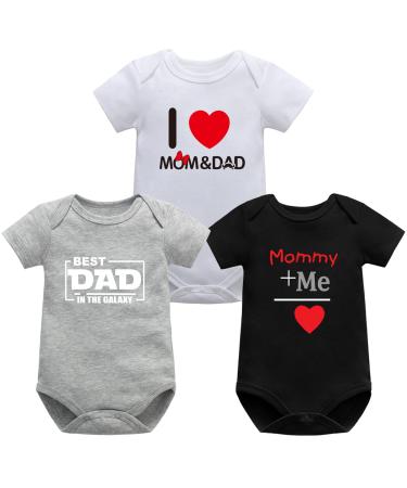 Bestele Baby Bodysuits Bodysuit for Newborn Boys and Girls Cotton Baby Onesies Rompers Short Sleeve for Toddler Infant 0-3-6-9-12-18-24 Months Coverall Undershirt Set 3*Set 4 Mo 3-6 Months
