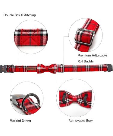 Shop Lionheart Glory Christmas Checkered Dog Collar & Bowtie - Adjustable & Comfortable for Medium Dogs - Ideal Holiday Accessory - Buy Online on SooperMarket.com