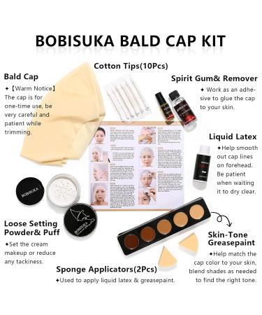 Bald Cap Halloween Makeup Kit - Realistic Cosplay & SFX Costume Set for Men & Women | Perfect for Dress-Up Parties Theater & Film - Buy Online on SooperMarket.com