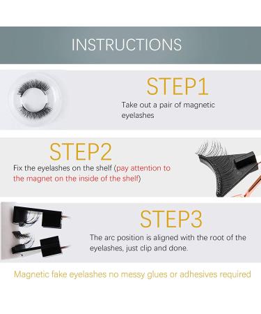 Magnetic Eyelashes Kit with Glue-Free Magnetic Eyelash Clip - 3-Piece Set - Buy Online on SooperMarket.com