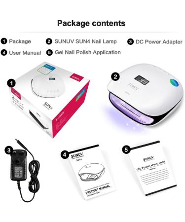 SUNUV 48W UV Nail Dryer SUN4 with LCD Display and Sensor - Double Speed Drying for Shellac Manicure Gel - 4 Timers - Buy Online on SooperMarket.com