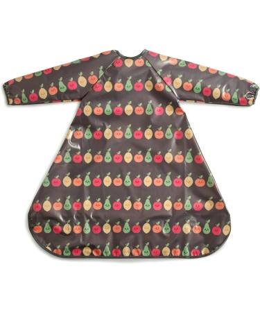 Bibetta Wipeezee Premium Baby Weaning Bibs with Sleeves | Waterproof Coverall Bib for Baby Toddler | Eco-Friendly & Durable | Grey Happy Fruits Design - Buy Online on SooperMarket.com