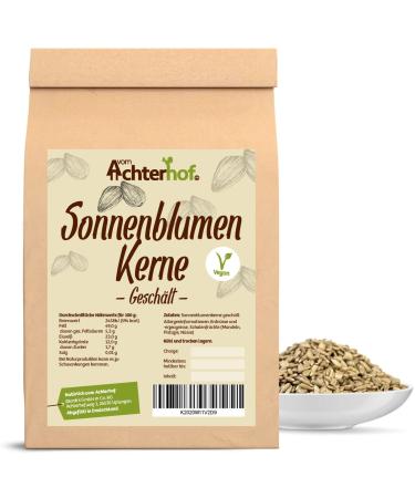 Sunflower seeds peeled 500g |Particularly aromatic in taste |For cooking or baking or as a power food in between |500 g (1 Pack) from the Achterhof Unsalzen