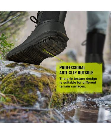 TIDEWE Men's Lace Up Neoprene Waterproof Hunting Boots - Black, Size 12 - Buy Online on SooperMarket.com