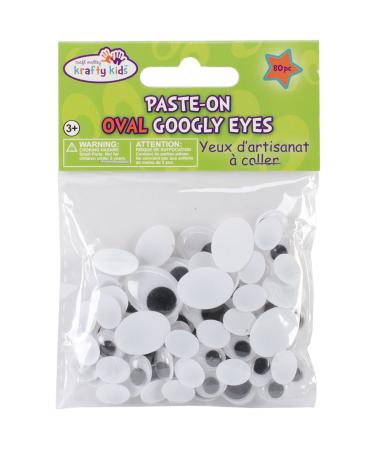 Multicraft Imports Krafty Kids Paste-On Googly Eyes, 10 to 19mm, Black, 80 Per Package
