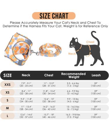 Lukovee Cat Harness and Leash for Walking - Adjustable Escape Proof Vest with Reflective Strips - Lightweight Step-in Jacket for Cats - XXS - Orange - Buy Online on SooperMarket.com